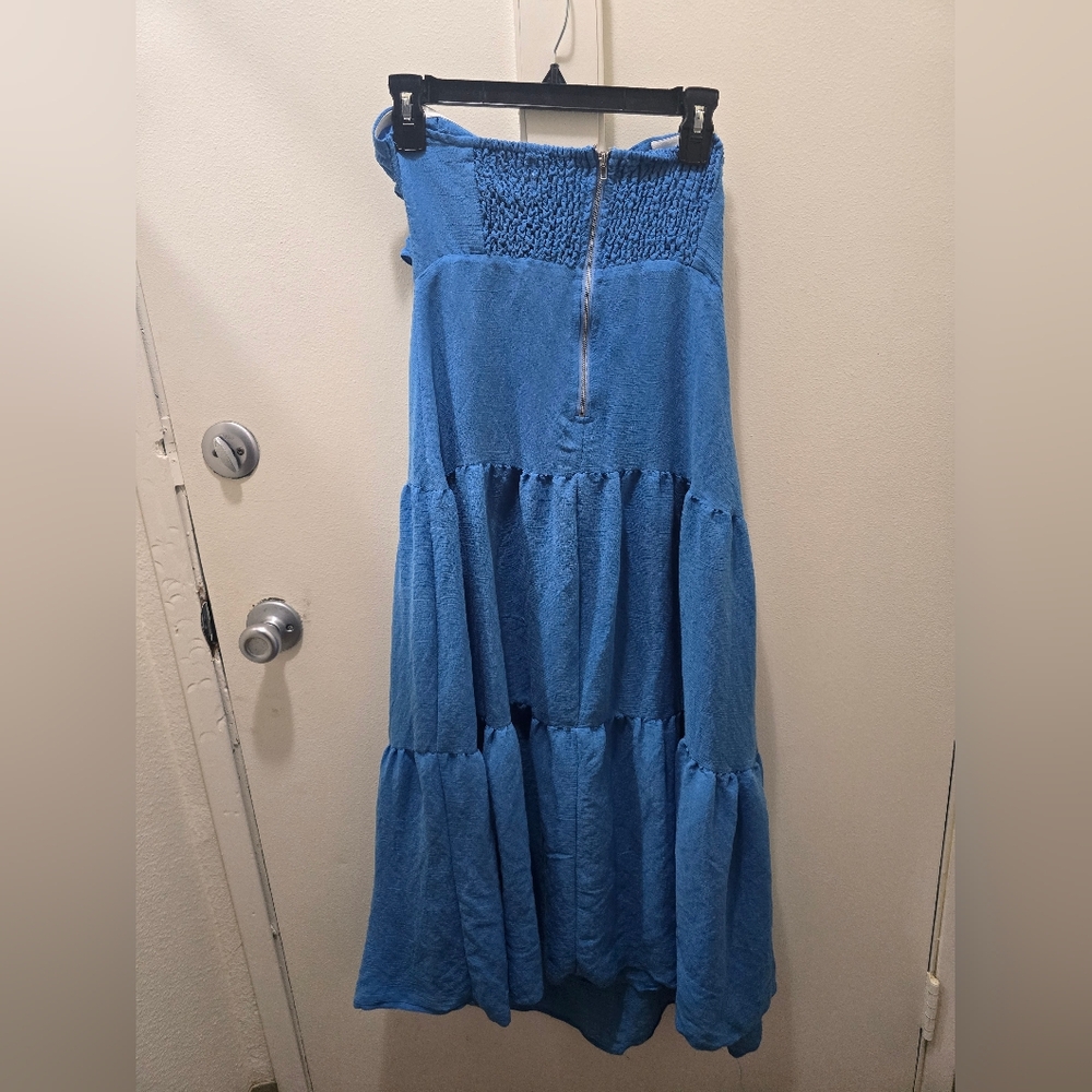 ​Princess Polly Blue Strapless Tiered Maxi Dress - Picture 5 of 12